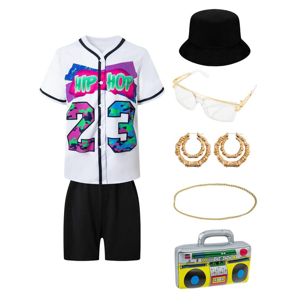 7214 80s 90s Outfit For Halloween Adult Hip Hop Costumes